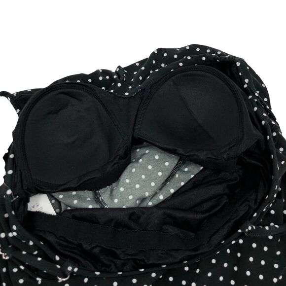 NEW Kirkland Signature by Miraclesuit Tankini Top 12 Ruffle Polka Dot Swimsuit - Picture 5 of 11